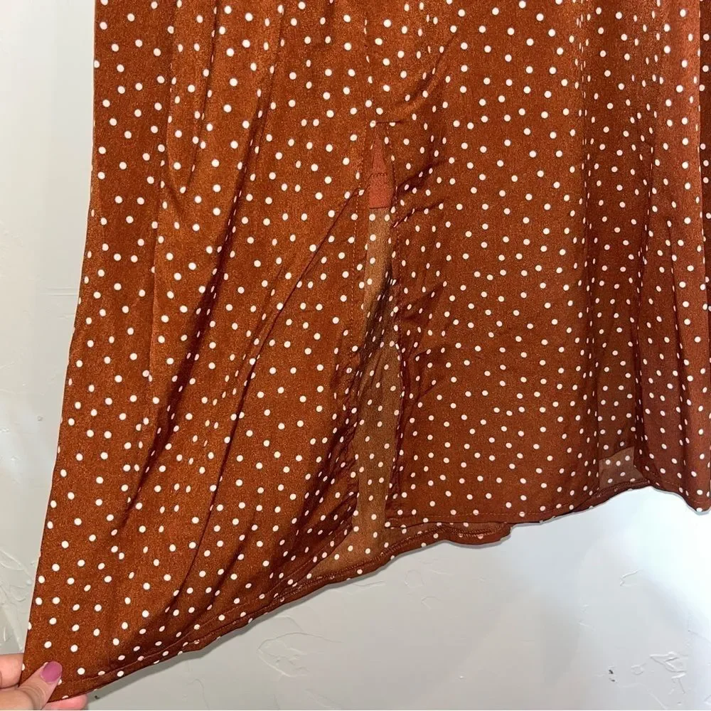 Girl in Mind Brown & White Polka Dot Dress - Picture 8 of 10